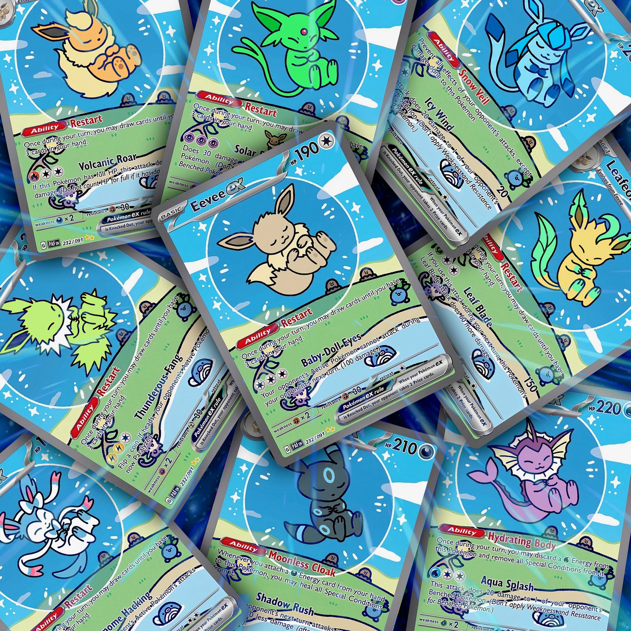 Bubble Eeveelution Pokémon Fan Art Trading Card