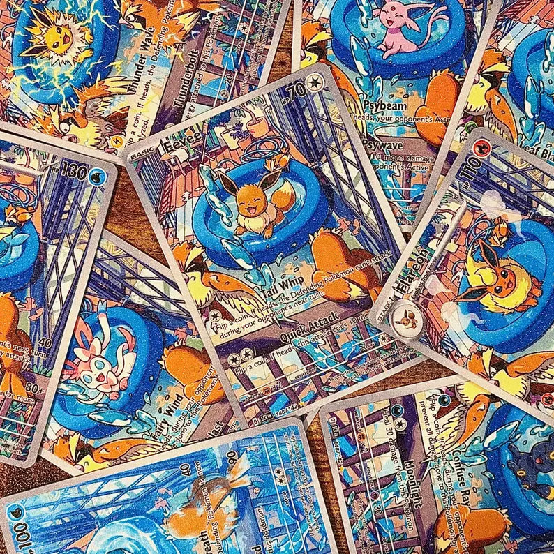 Pool Eeveelution Pokemon Fan Art Trading Card