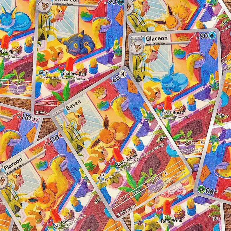 Sleeping Eeveelution Pokemon Fan Art Trading Card