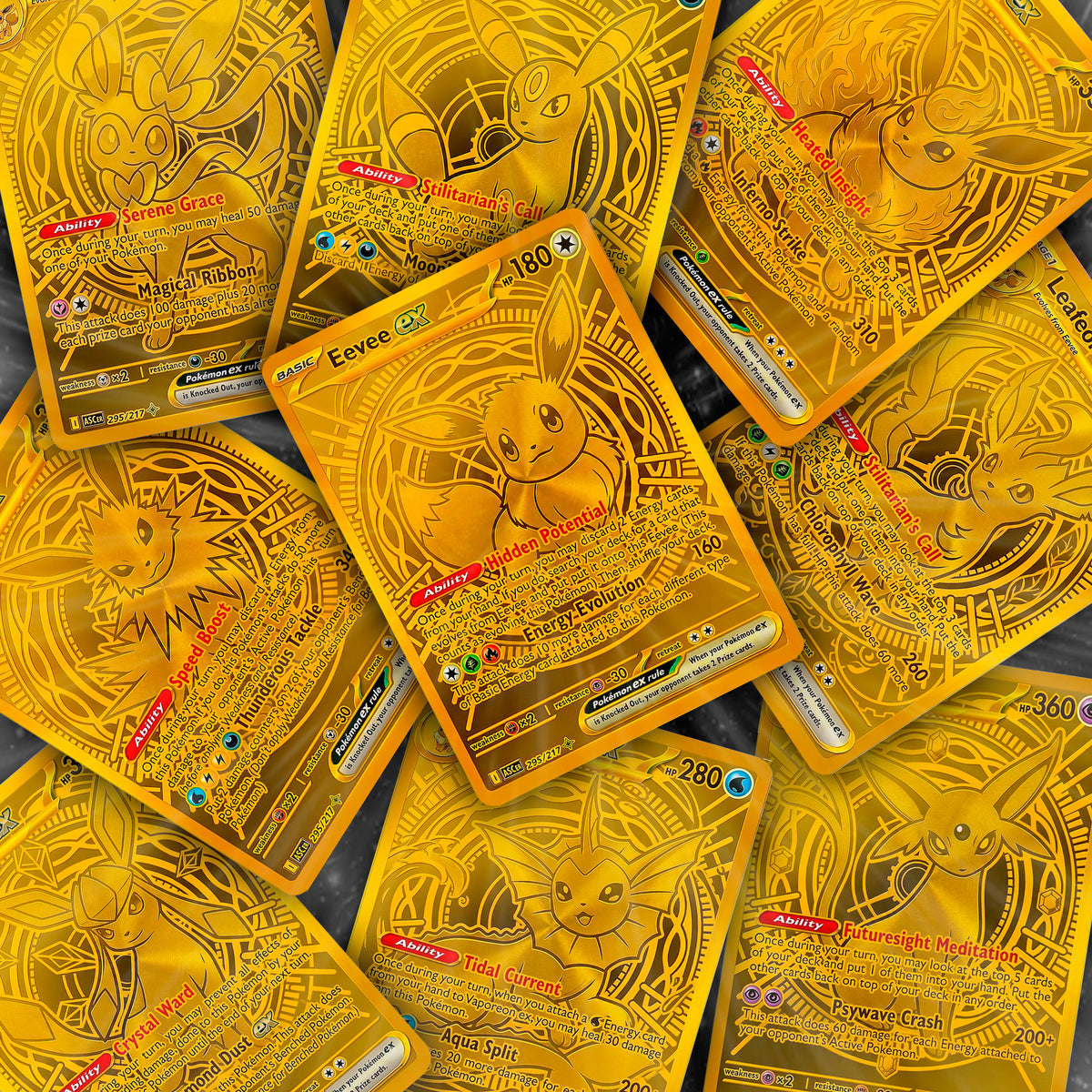 Golden Eeveelution Fan Art Trading Card