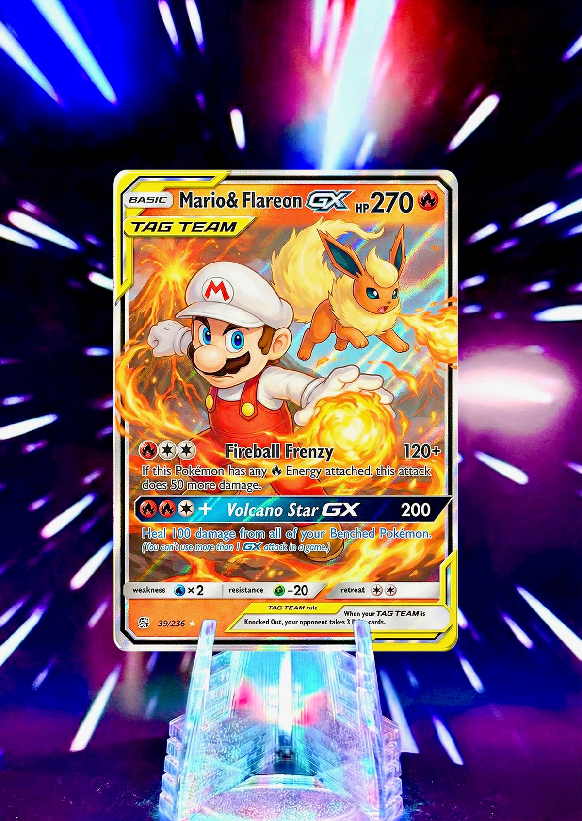 Pokemon and Super Mario Bros. Tag Team GX Fan Art Trading Card