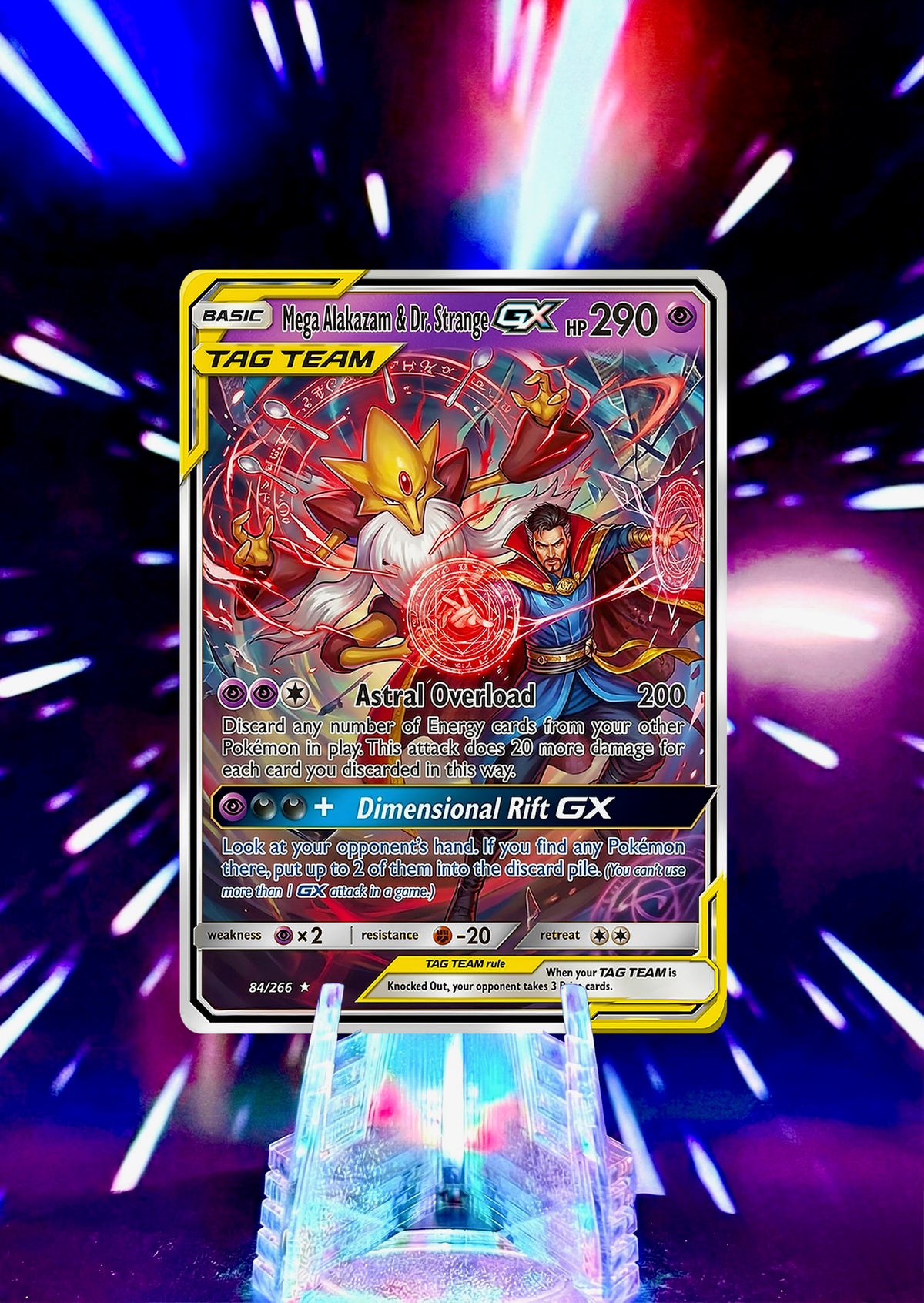 Marvel Universe & Pokemon Tag Team Custom Fan Art Card | Handmade Superhero Trading Card Gift