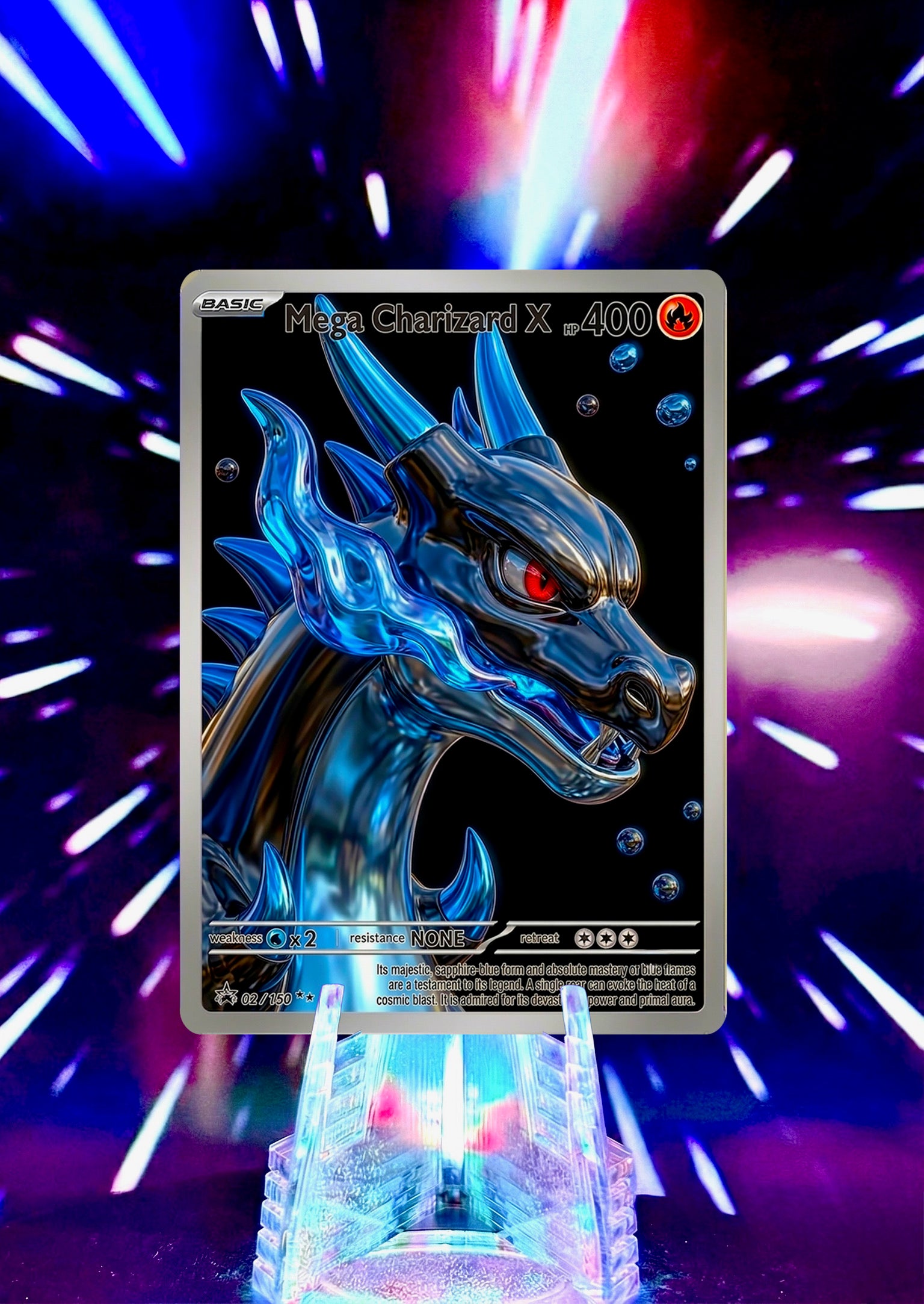 Custom Liquid Chrome Pokémon Style Card Personalized Collectible Fan Art