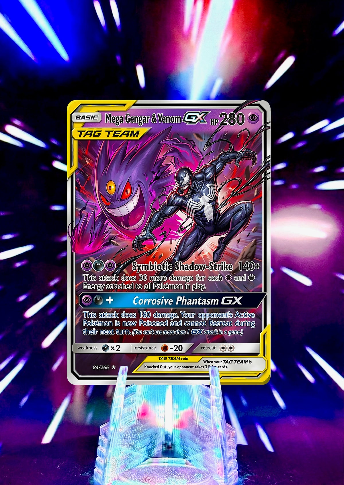 Marvel Universe & Pokemon Tag Team Custom Fan Art Card | Handmade Superhero Trading Card Gift