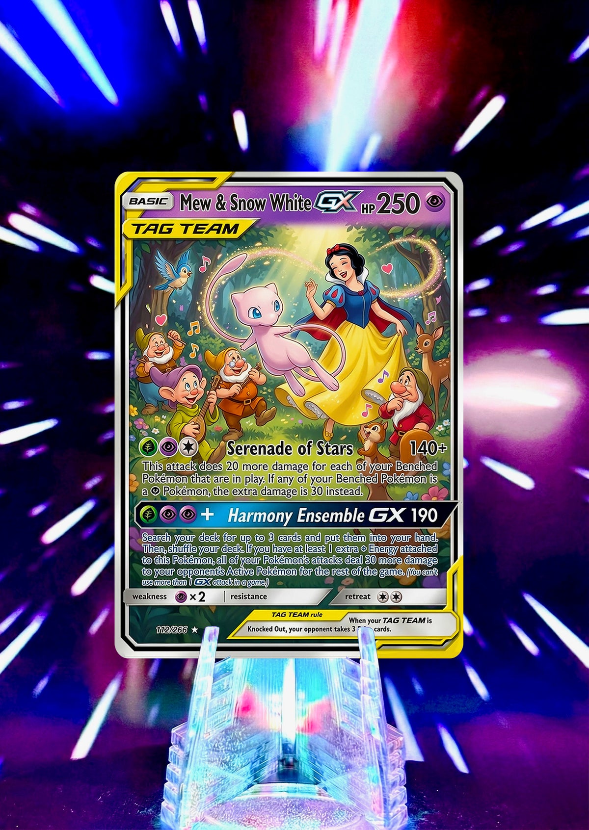 Disney Princess Fan Art Custom Pokemon Card Handmade Fairytale Anime Gift