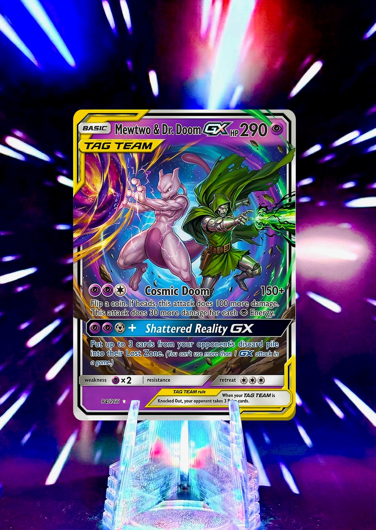 Marvel Universe & Pokemon Tag Team Custom Fan Art Card | Handmade Superhero Trading Card Gift