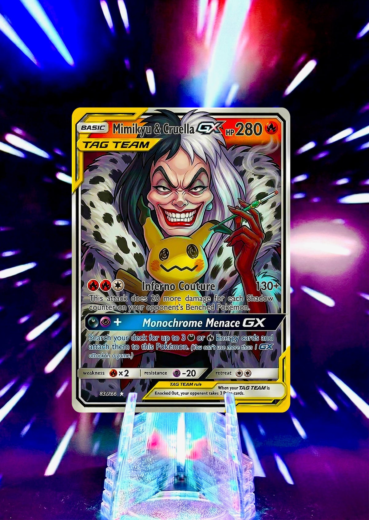 Disney and Pixar Villains Fan Art Custom Pokemon Card Handmade Anime Gift