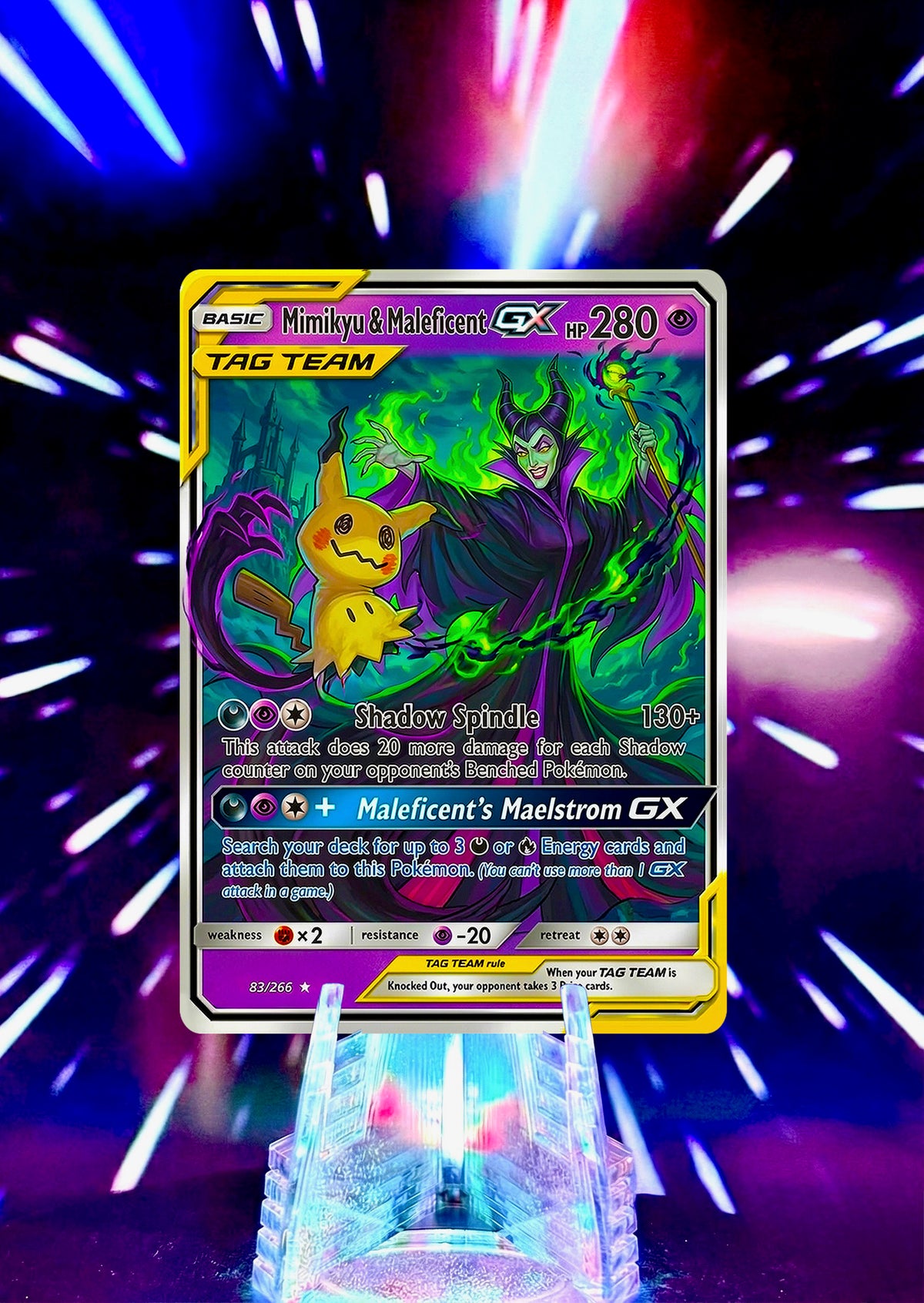Disney and Pixar Villains Fan Art Custom Pokemon Card Handmade Anime Gift