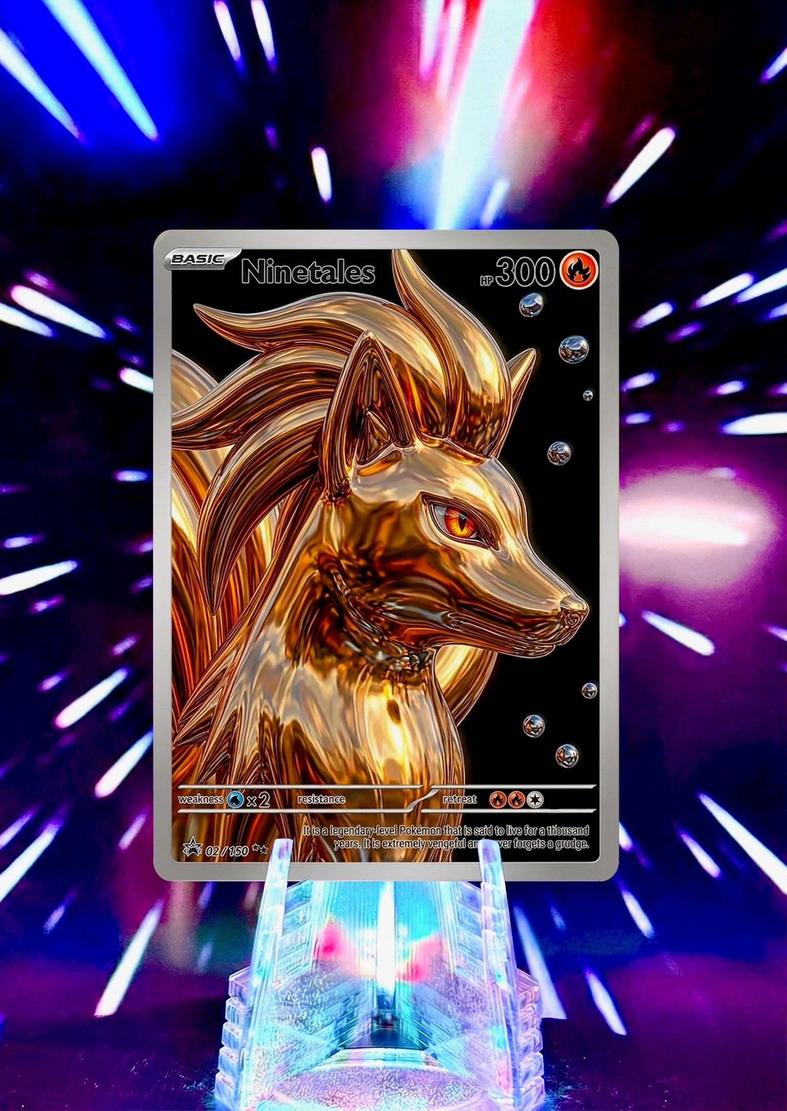 Custom Liquid Chrome Pokémon Style Card Personalized Collectible Fan Art