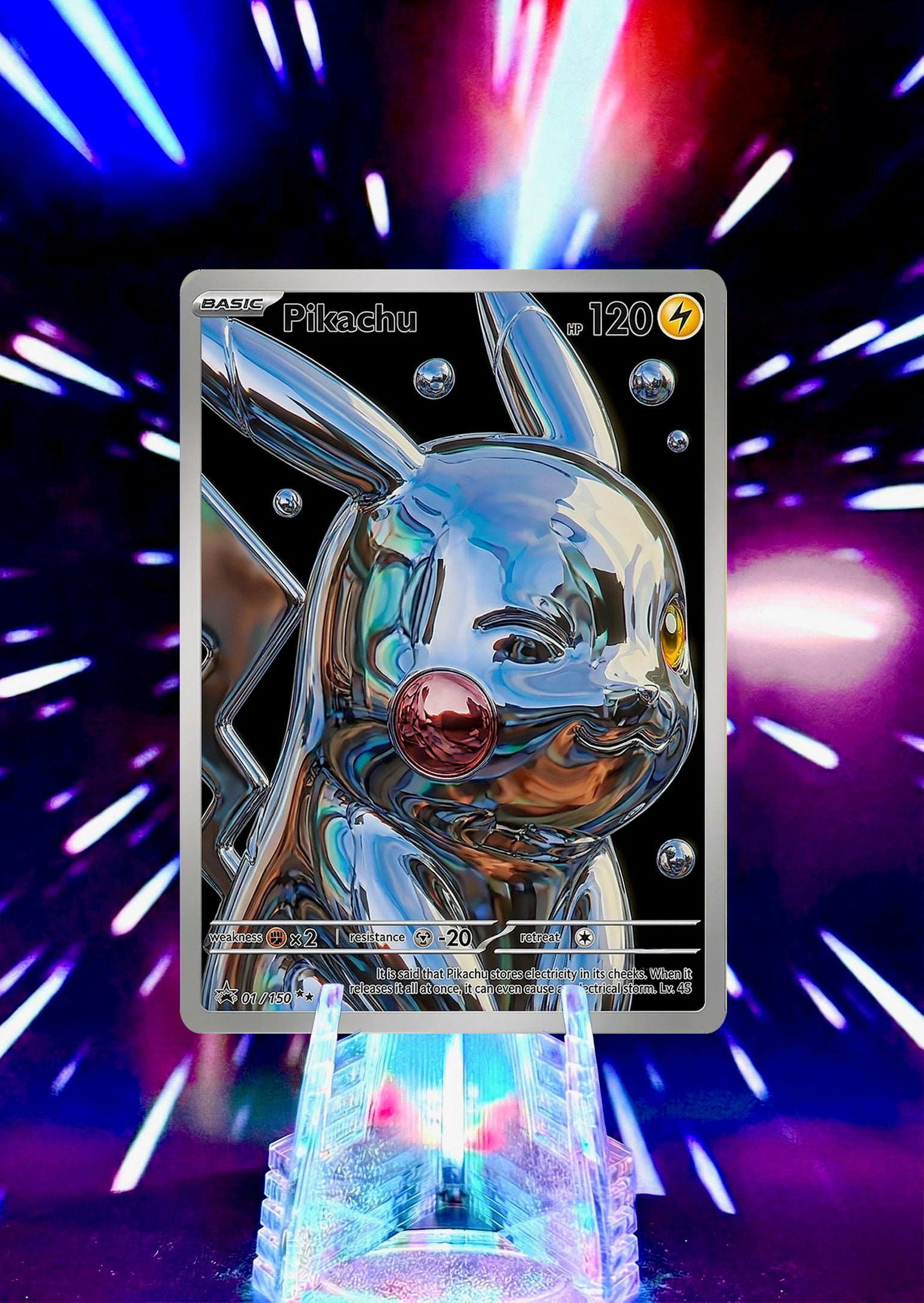 Custom Liquid Chrome Pokémon Style Card Personalized Collectible Fan Art