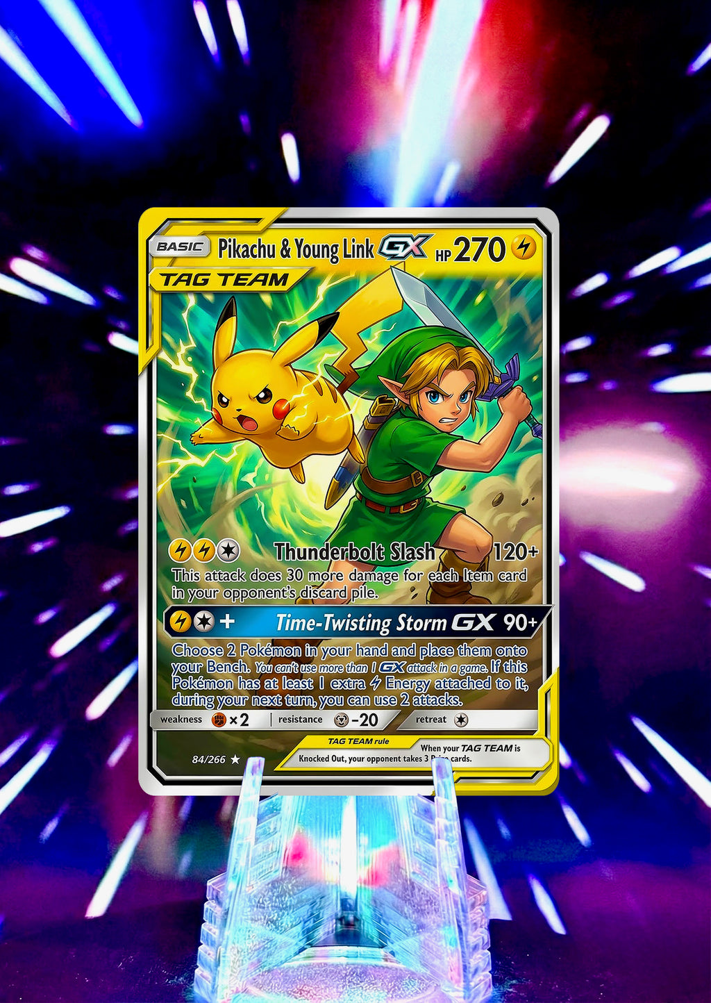 Legend of Zelda: Ocarina of Time & Majora's Mask x Pokémon | Tag Team GX | Custom Fan Art Trading Card