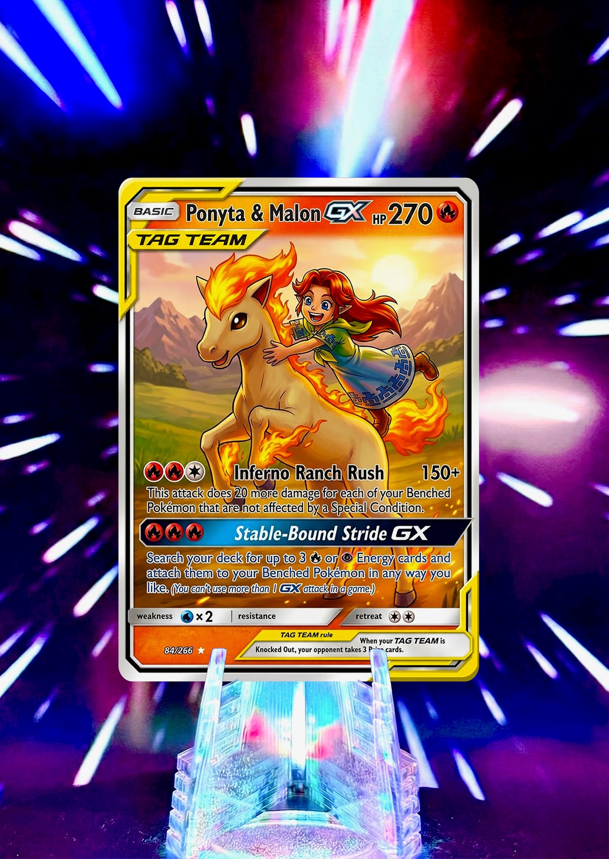Legend of Zelda: Ocarina of Time & Majora's Mask x Pokémon | Tag Team GX | Custom Fan Art Trading Card