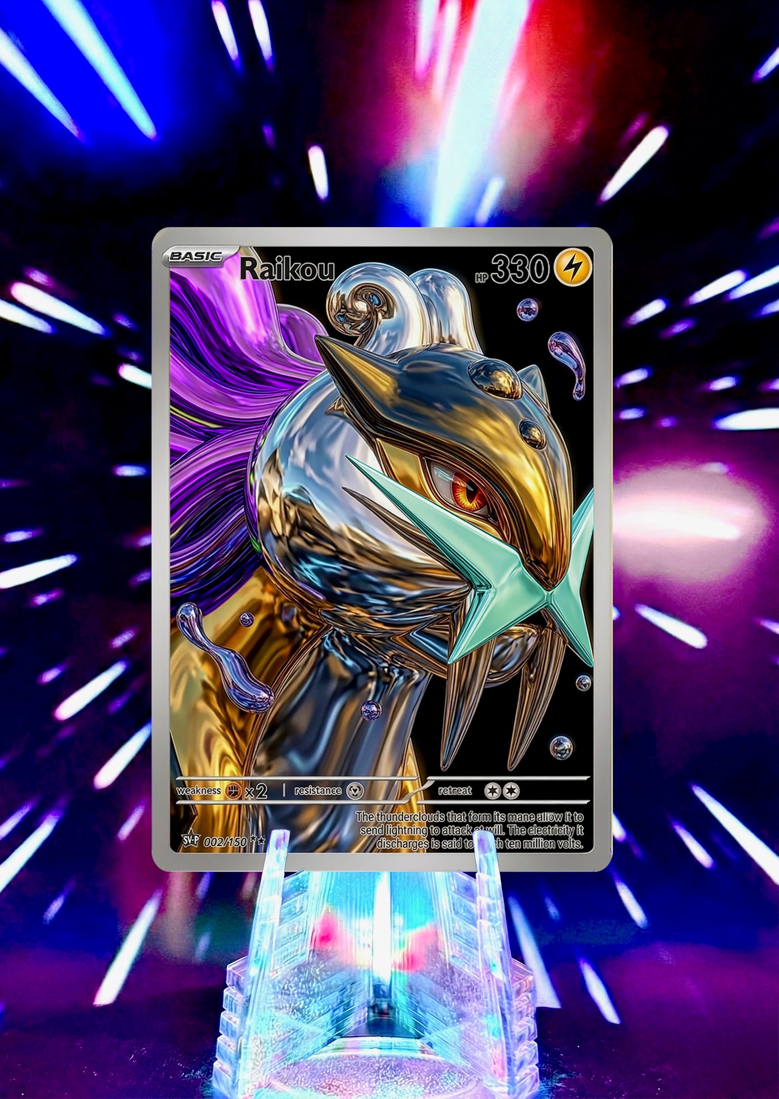 Custom Liquid Chrome Pokémon Style Card Personalized Collectible Fan Art