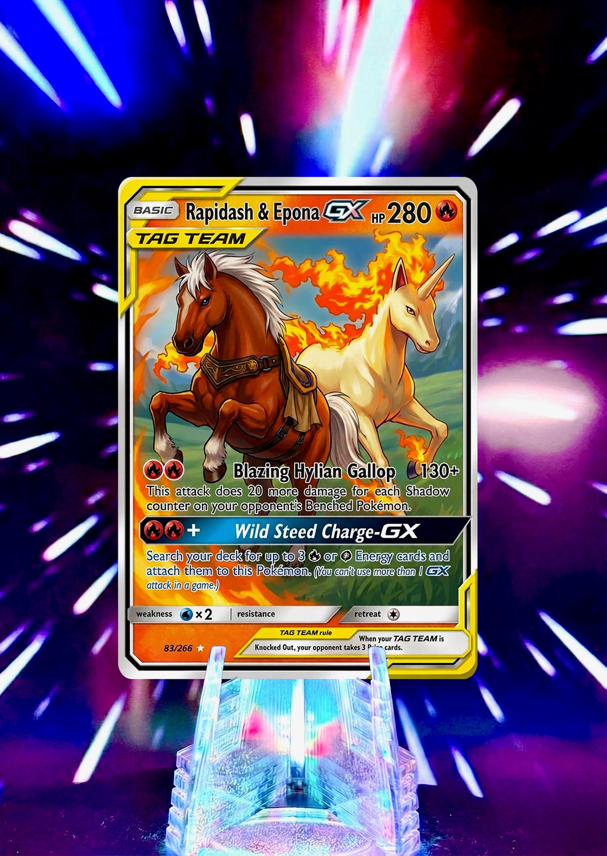 Legend of Zelda: Ocarina of Time & Majora's Mask x Pokémon | Tag Team GX | Custom Fan Art Trading Card