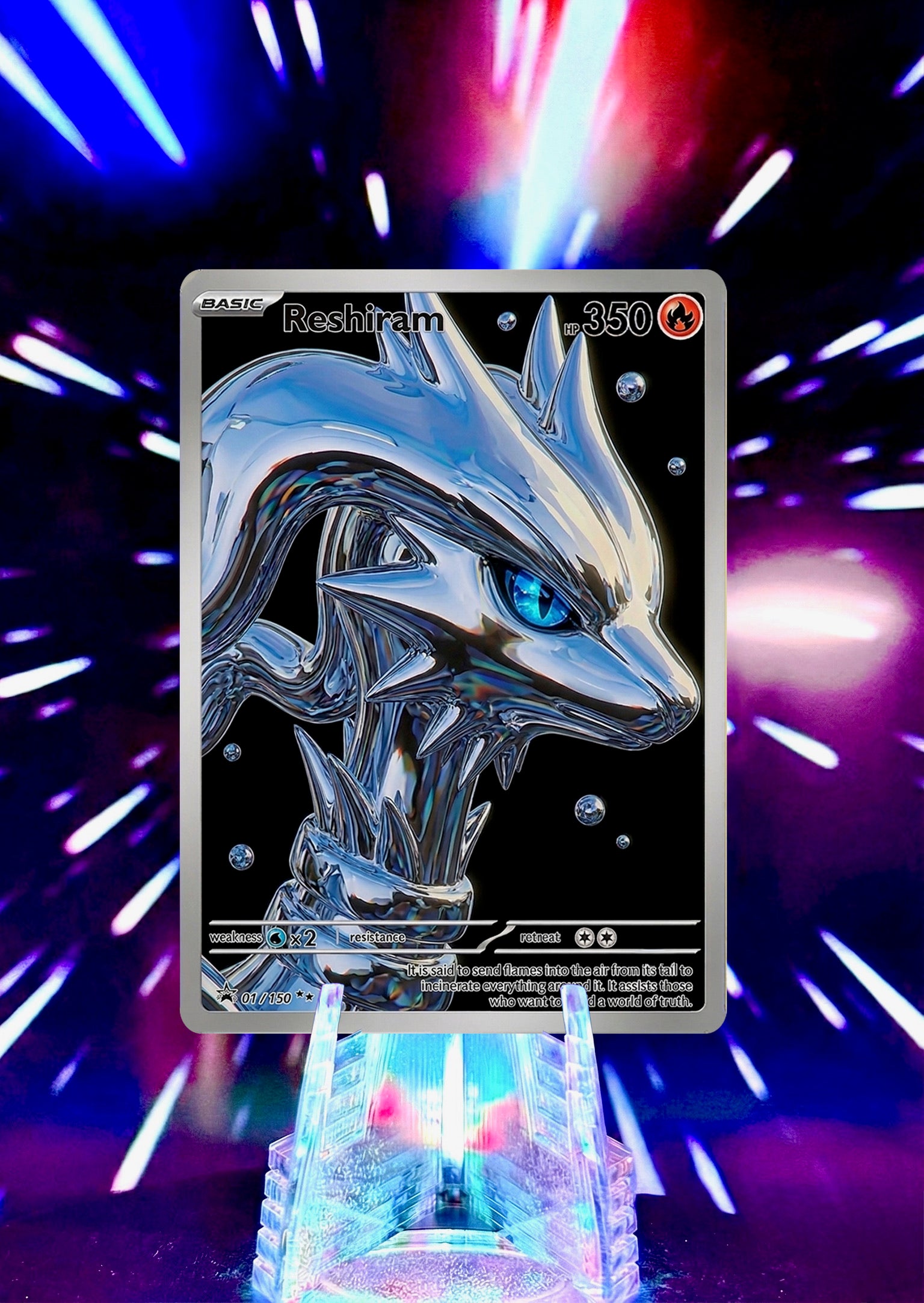 Custom Liquid Chrome Pokémon Style Card Personalized Collectible Fan Art