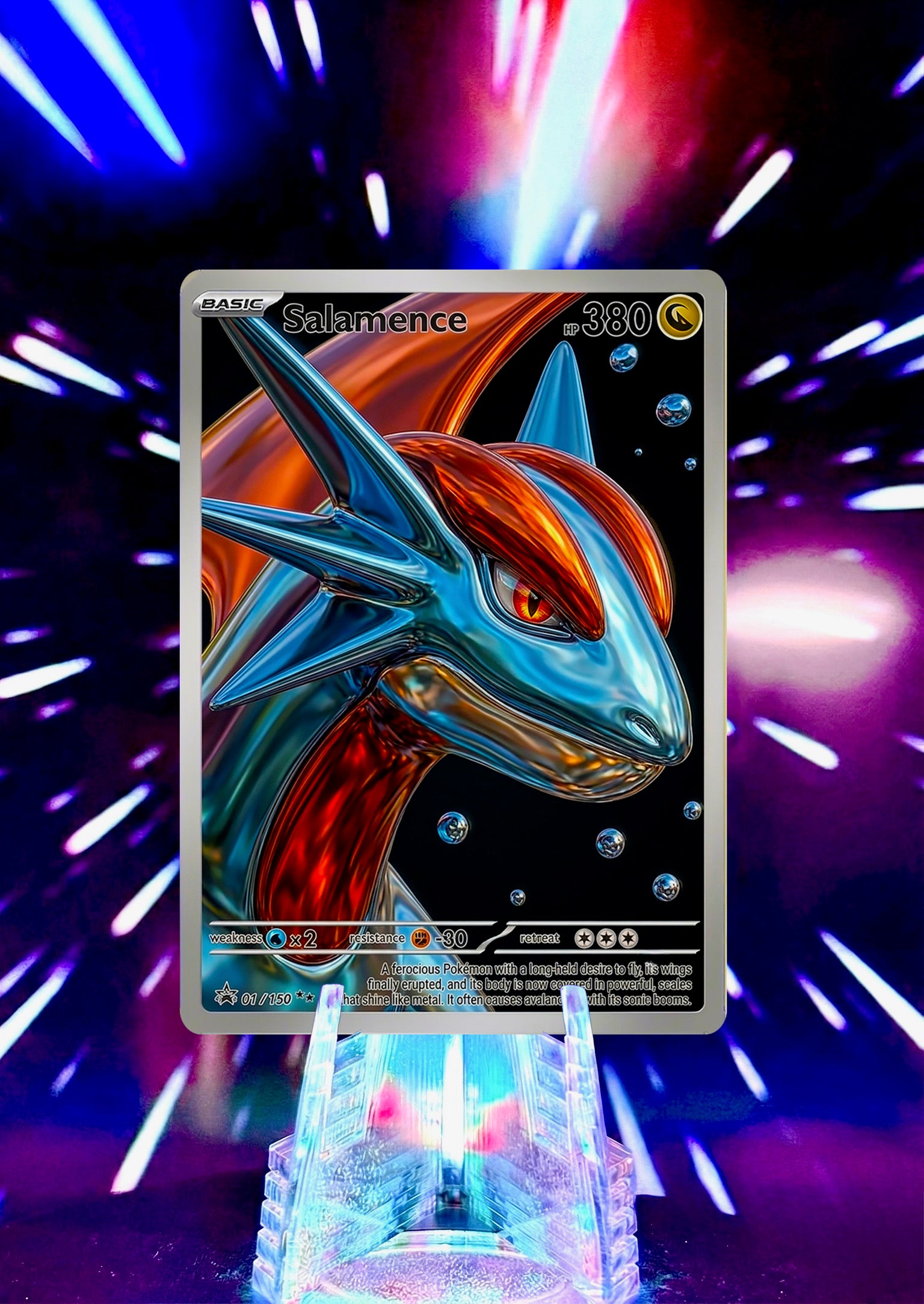 Custom Liquid Chrome Pokémon Style Card Personalized Collectible Fan Art