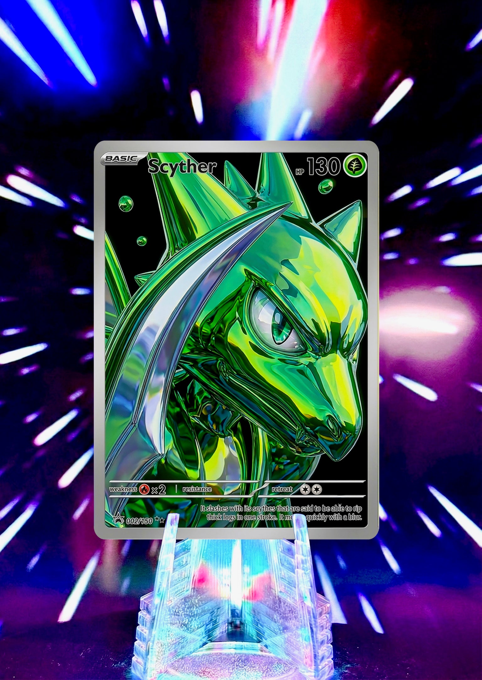 Custom Liquid Chrome Pokémon Style Card Personalized Collectible Fan Art