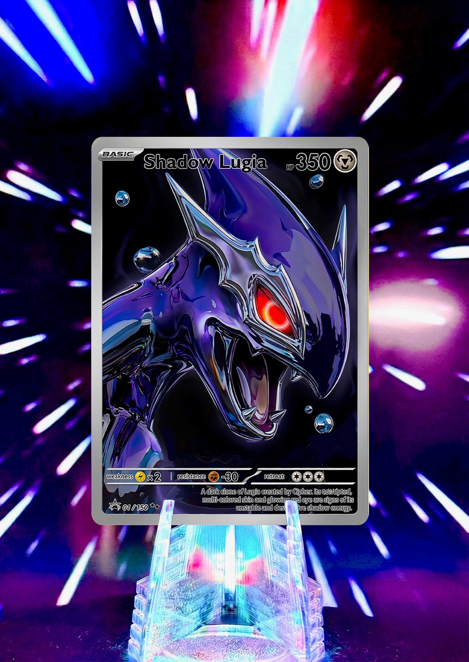 Custom Liquid Chrome Pokémon Style Card Personalized Collectible Fan Art