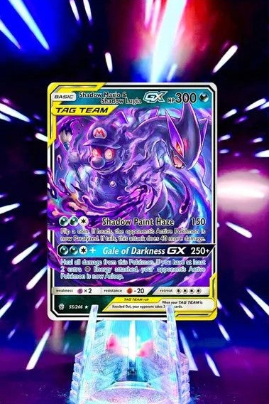 Pokemon and Super Mario Bros. Tag Team GX Fan Art Trading Card