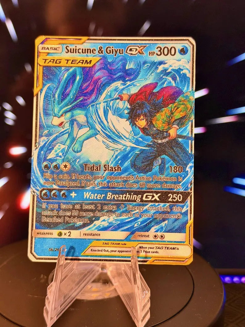 Pokemon and Demon Slayer Tag Team GX Fan Art Trading Card