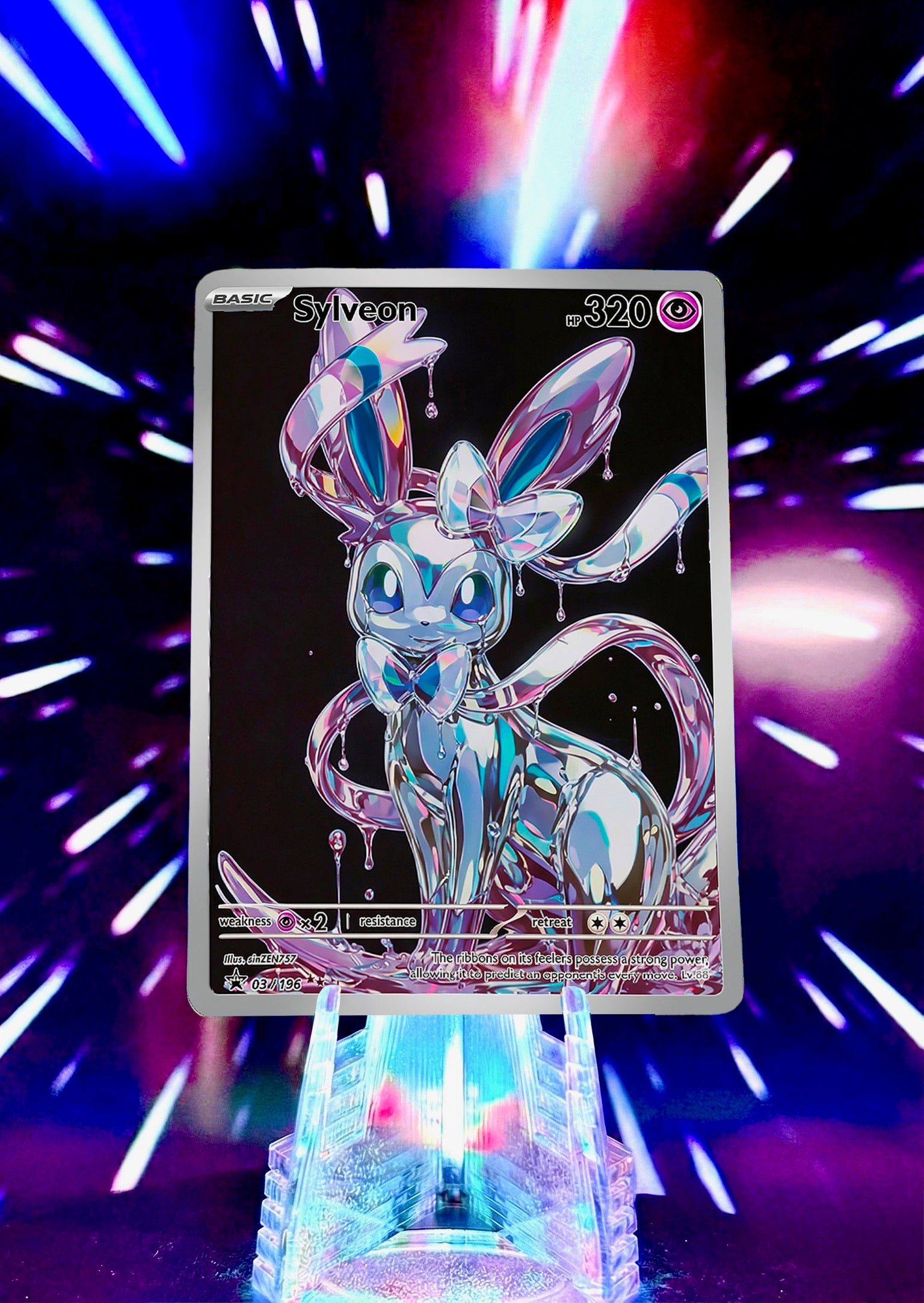 Liquid Chrome Eeveelution | Fan Art Trading Card