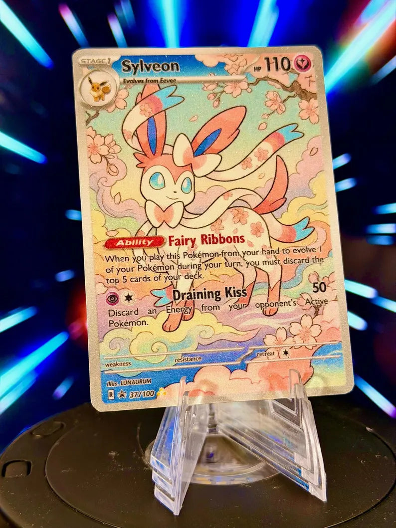 Japanese Style Eeveelution Pokemon Fan Art Trading Card