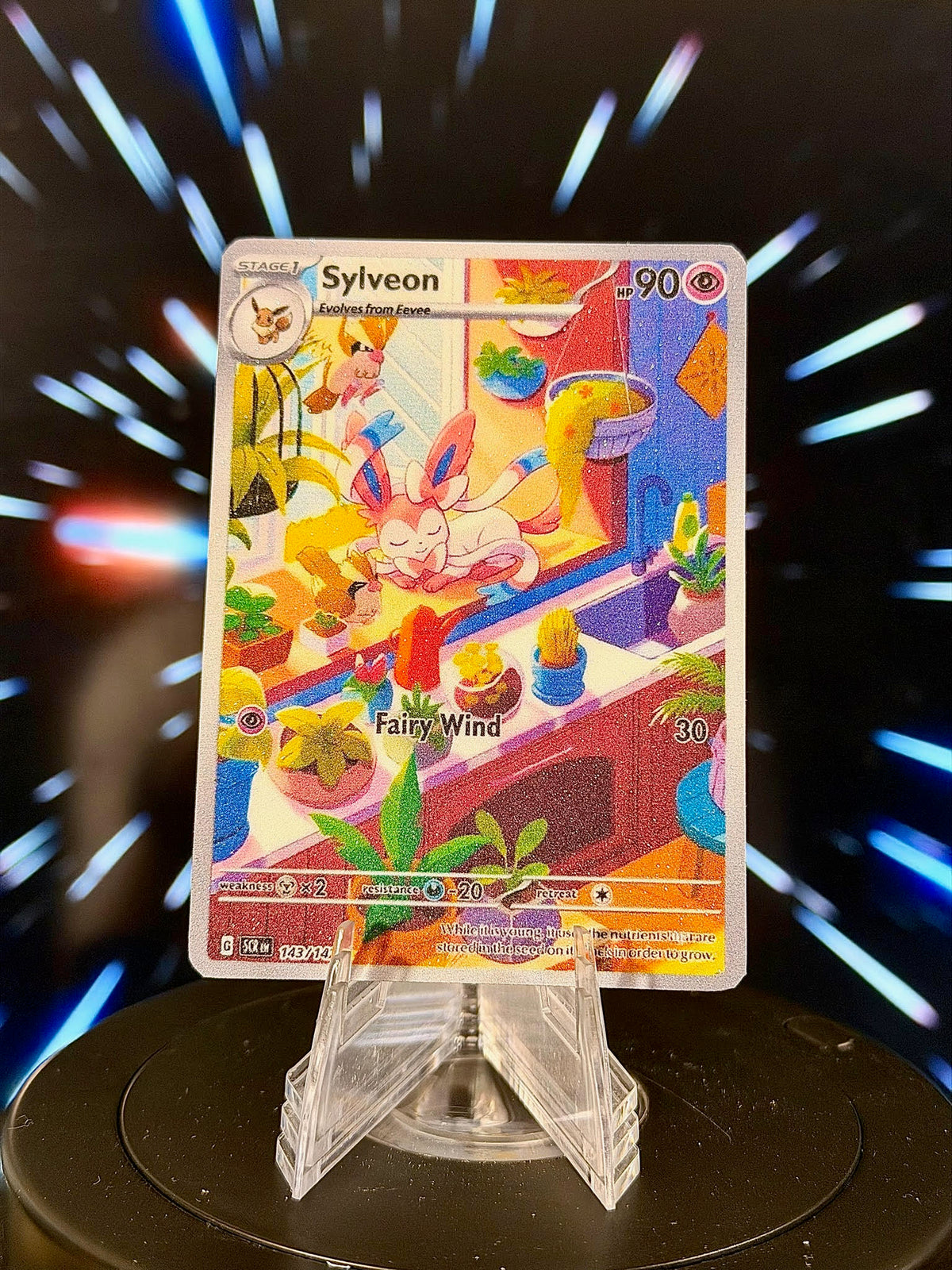 Sleeping Eeveelution Pokemon Fan Art Trading Card
