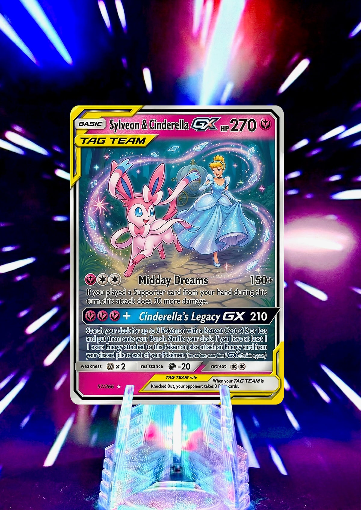 Disney Princess Fan Art Custom Pokemon Card Handmade Fairytale Anime Gift