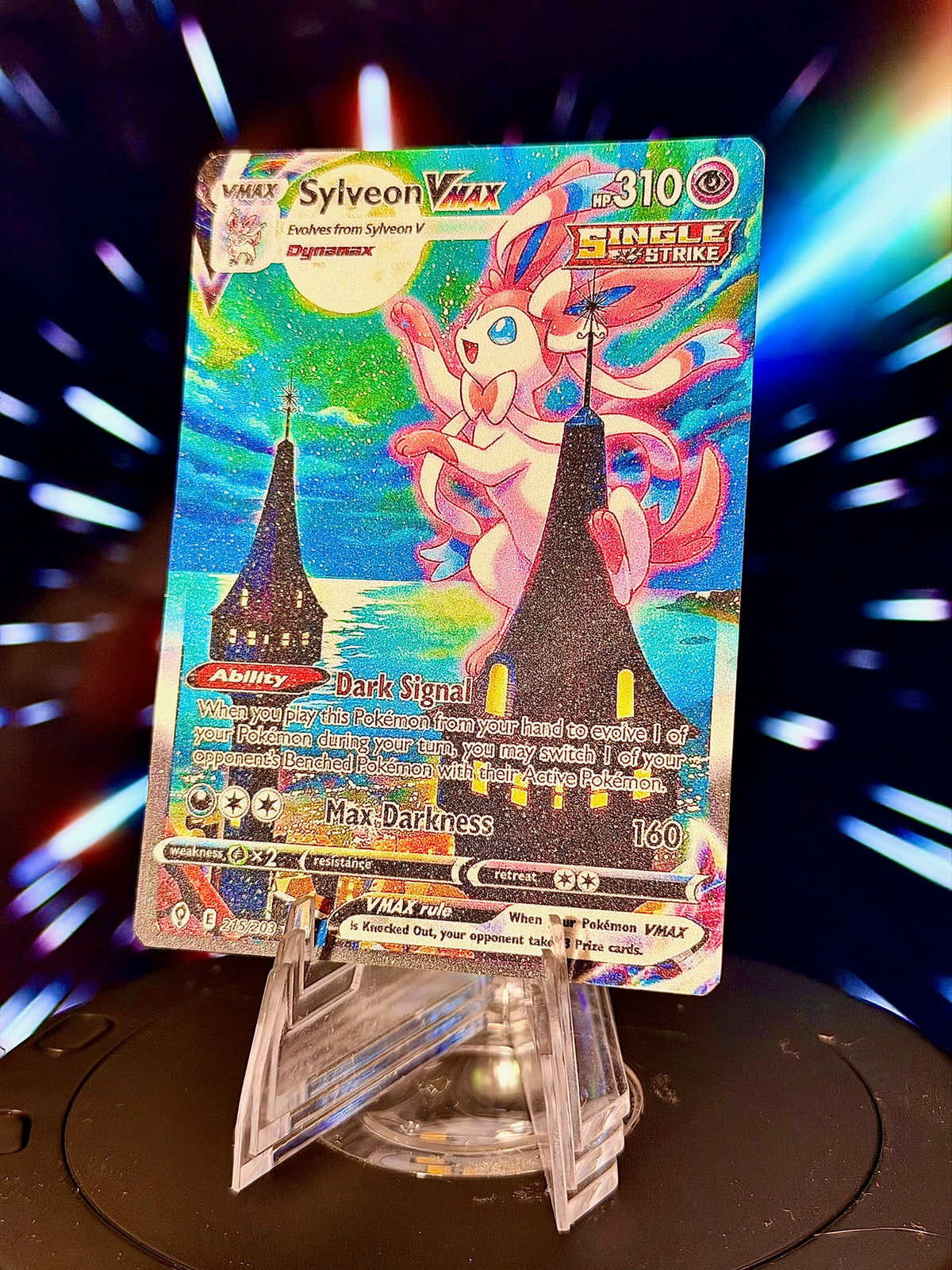 Moon Eeveelution VMAX Pokemon Fan Art Trading Card