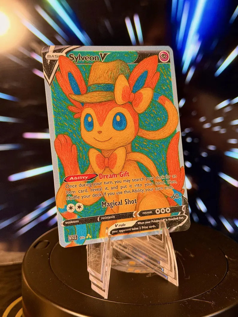 Eeveelution with Gray Felt Hat Pokemon Fan Art Trading Card