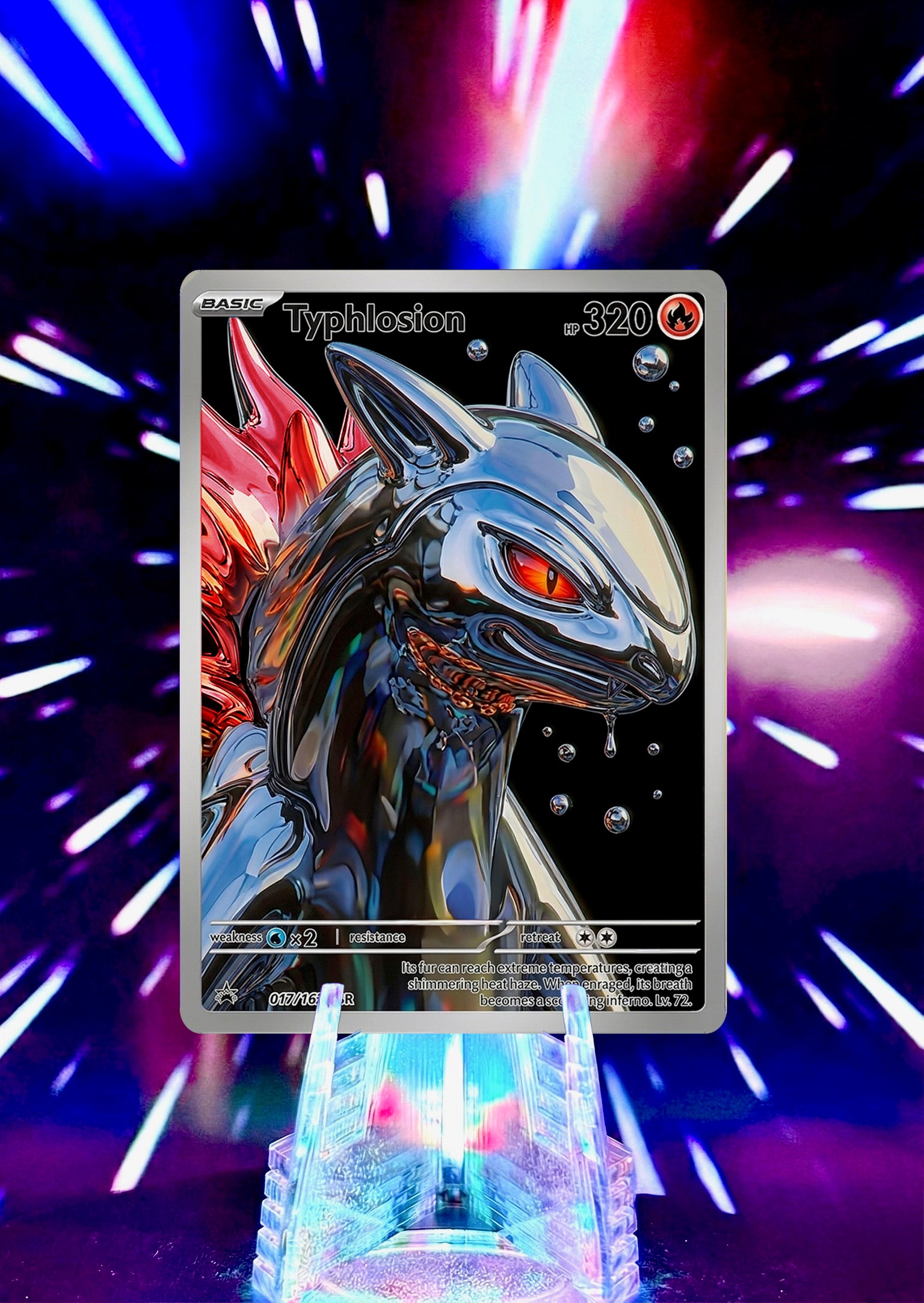 Custom Liquid Chrome Pokémon Style Card Personalized Collectible Fan Art