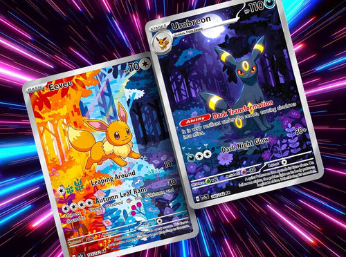 Eevee & Eeveelution Connecting Seasonal Forest Set | Custom Pokémon Fan Art Card
