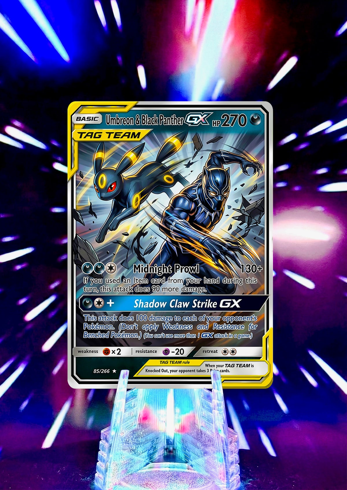 Marvel Universe & Pokemon Tag Team Custom Fan Art Card | Handmade Superhero Trading Card Gift