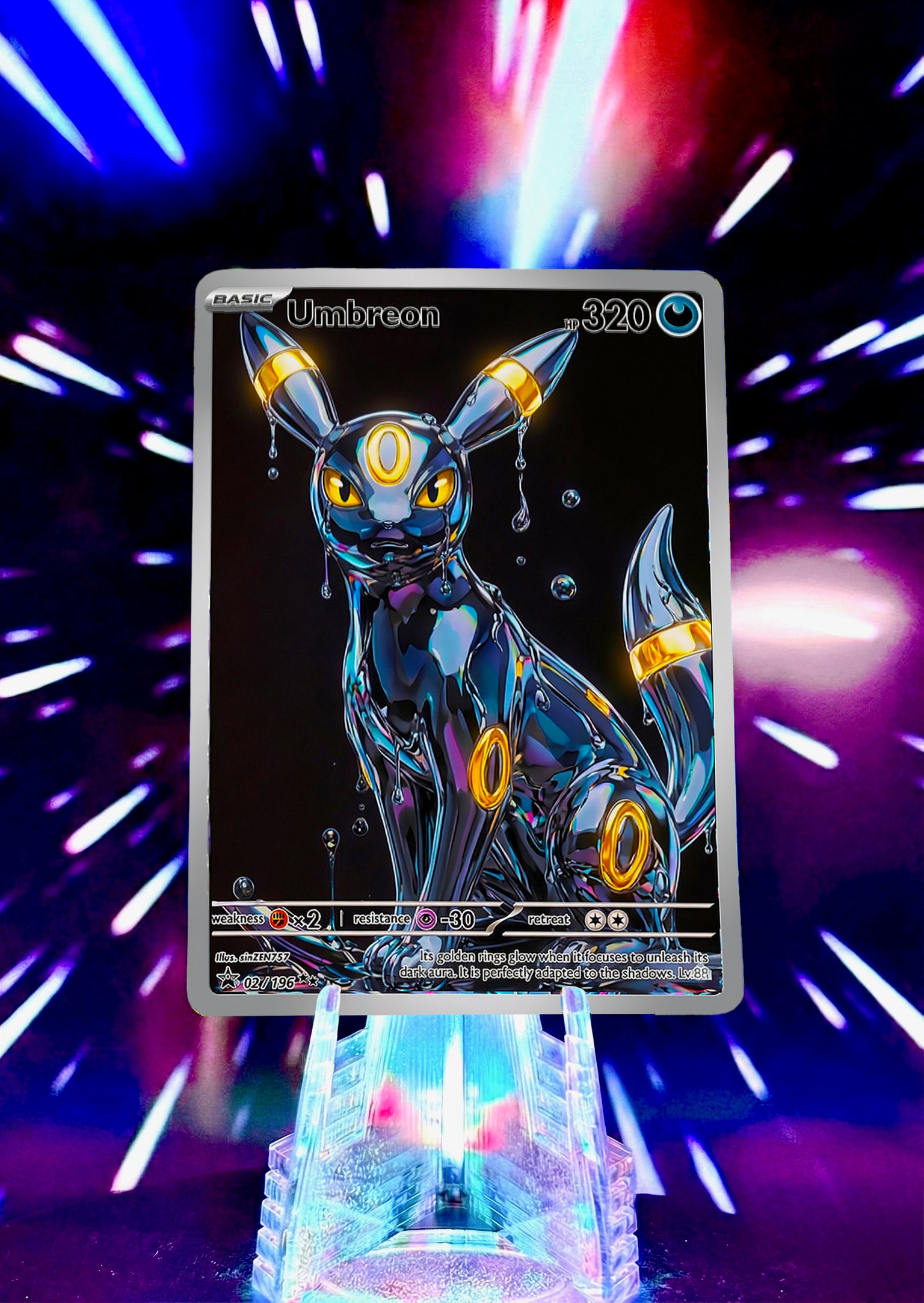 Liquid Chrome Eeveelution | Fan Art Trading Card