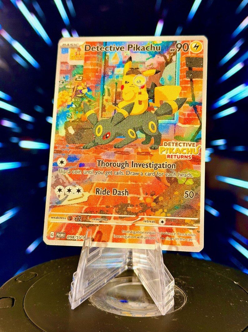 Detective Pikachu and Eeveelution Pokemon Fan Art Trading Card