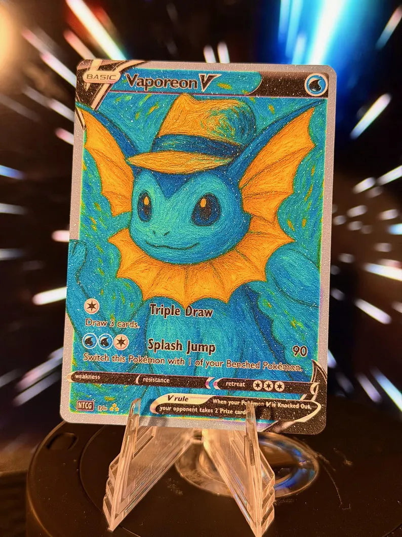 Eeveelution with Gray Felt Hat Pokemon Fan Art Trading Card