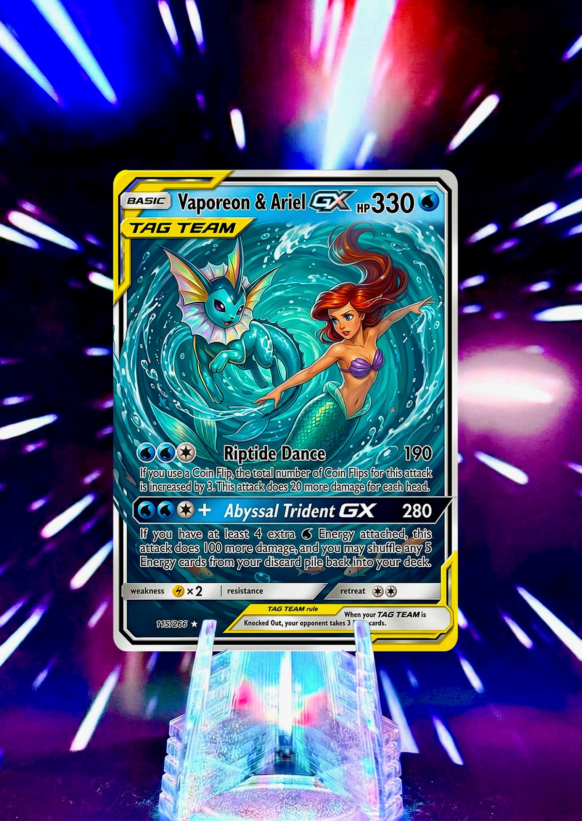 Disney Princess Fan Art Custom Pokemon Card Handmade Fairytale Anime Gift