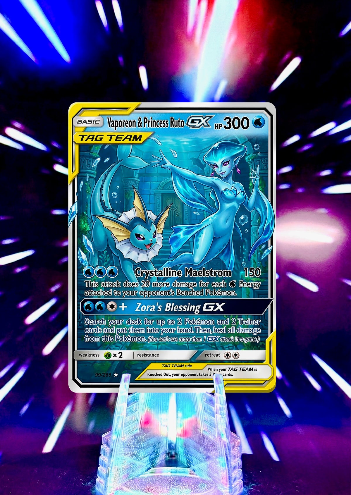 Legend of Zelda: Ocarina of Time & Majora's Mask x Pokémon | Tag Team GX | Custom Fan Art Trading Card