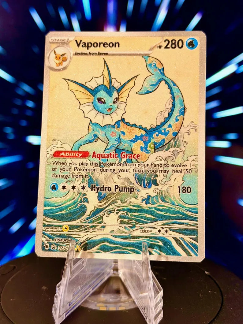 Japanese Style Eeveelution Pokemon Fan Art Trading Card