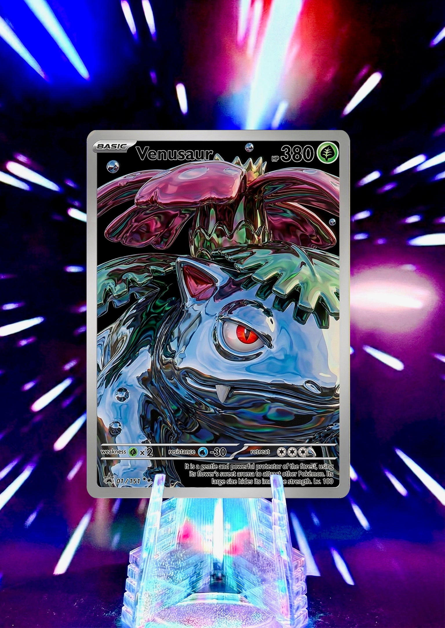 Custom Liquid Chrome Pokémon Style Card Personalized Collectible Fan Art