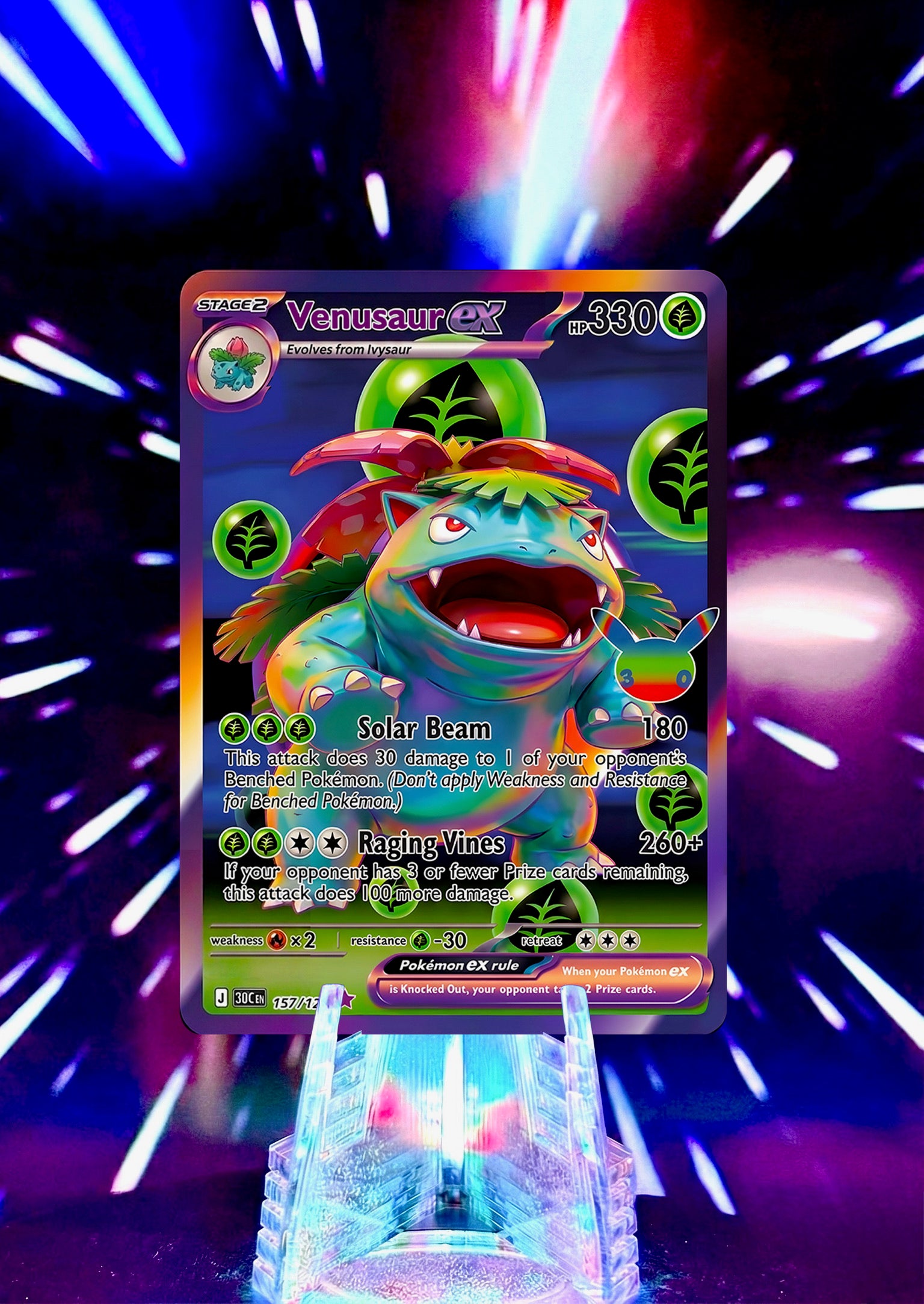 30th Anniversary Futuristic Rare Kanto Evolutions Custom Cards - Bulbasaur, Charmander, and Squirtle Lines