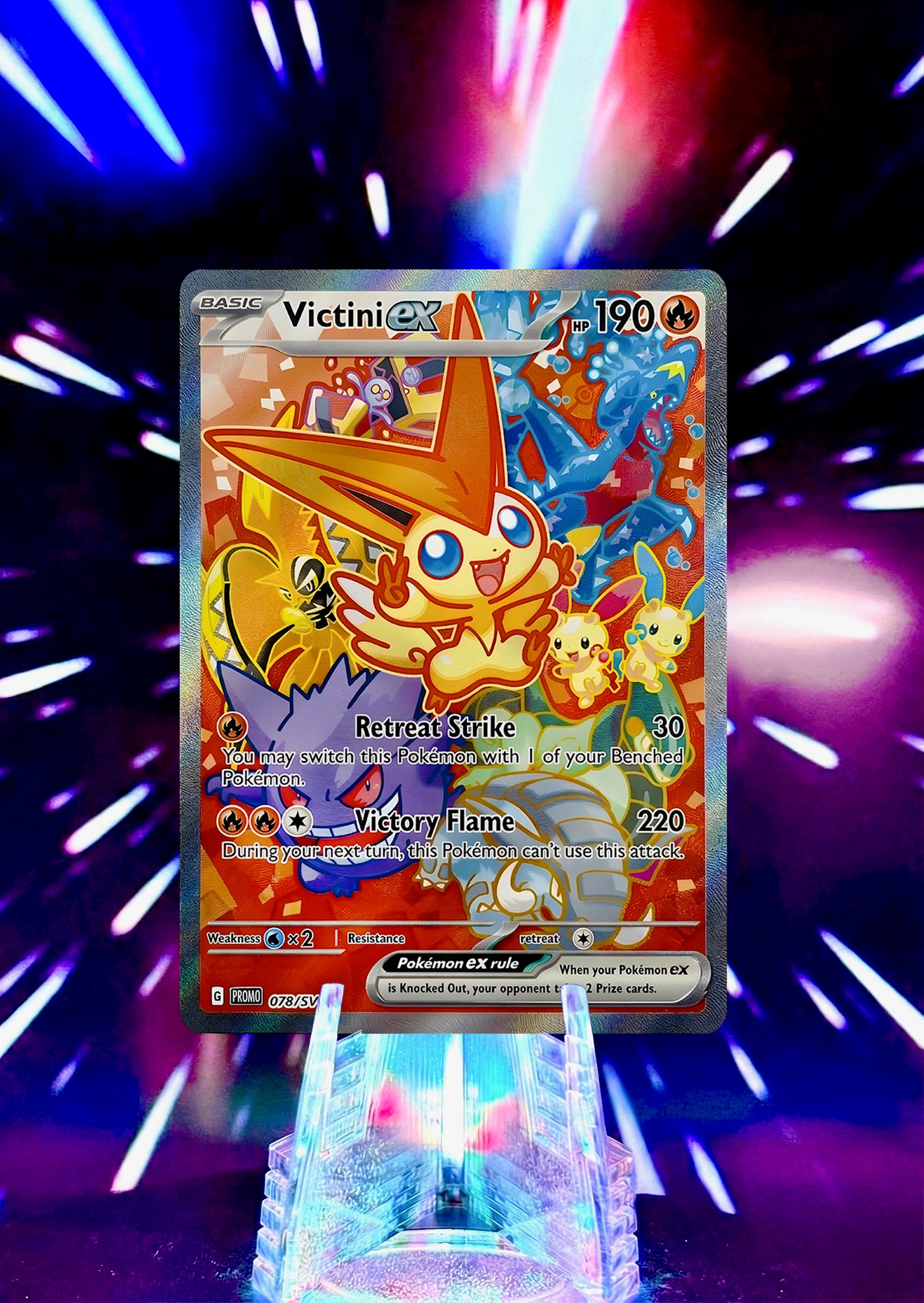 Victini ex 078/XV-P English Promo - Full Art Textured Pokémon Fan Art Card