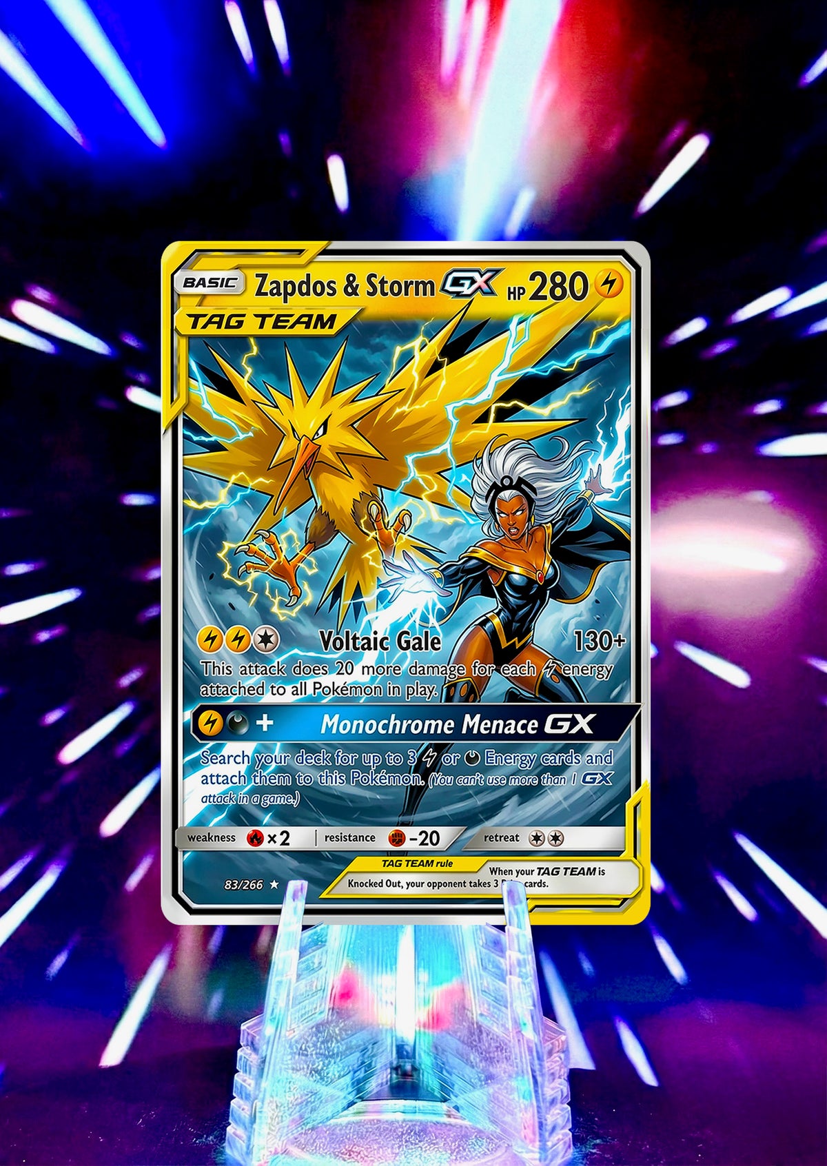Marvel Universe & Pokemon Tag Team Custom Fan Art Card | Handmade Superhero Trading Card Gift