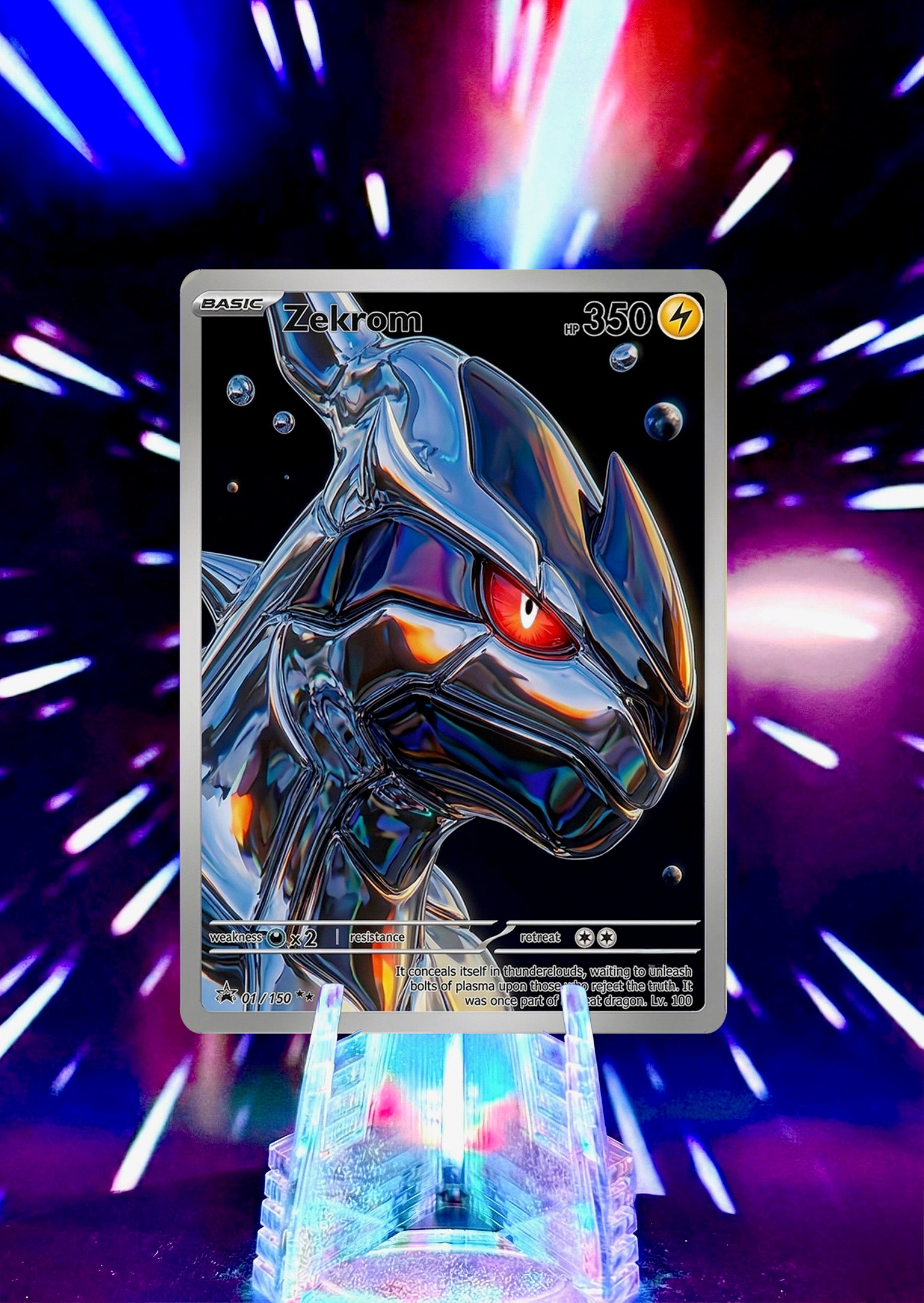 Custom Liquid Chrome Pokémon Style Card Personalized Collectible Fan Art